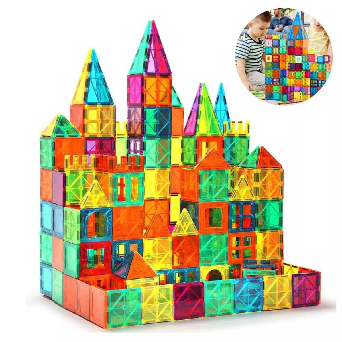 MUNDO MAGIA - Set Còlourful Bloques Magnéticos Para Construir 60 Piezas