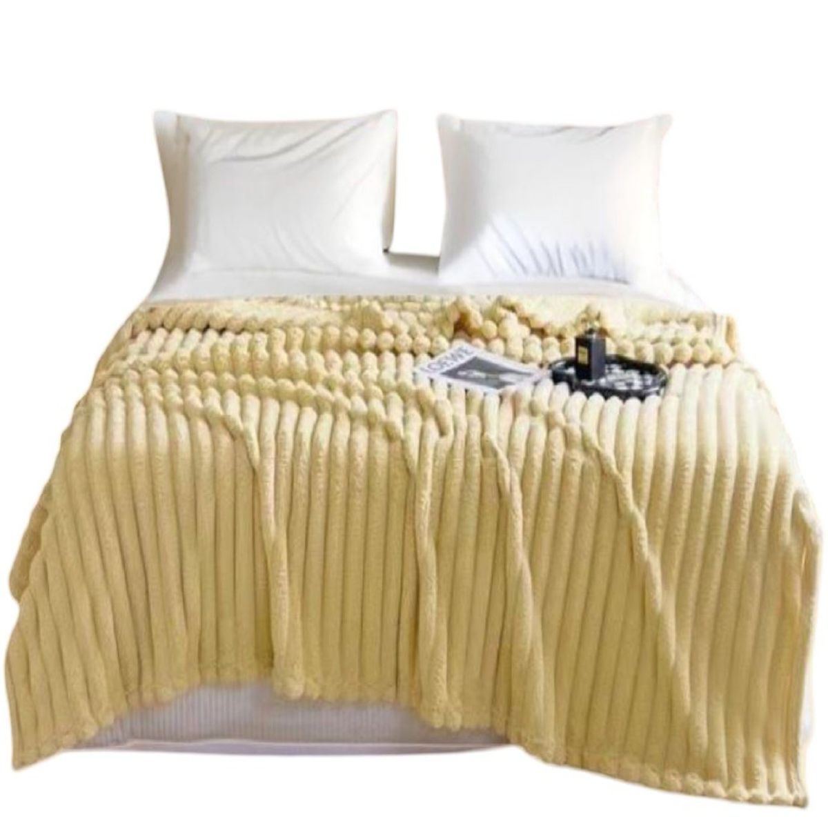 GENERICO - FRAZADA EXTRA SUAVE ELEGANTE PLAZA Y MEDIA Beige