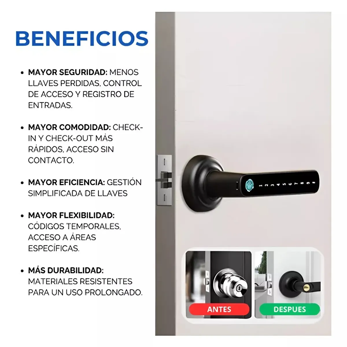MUNDO MAGIA - Cerradura Smart Lock Inteligente Chapa Electrica Huella Wifi