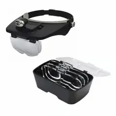 GENERICO - LUPA PARA CABEZA CON LUZ LED LENTES INTERCAMBIABLES 658