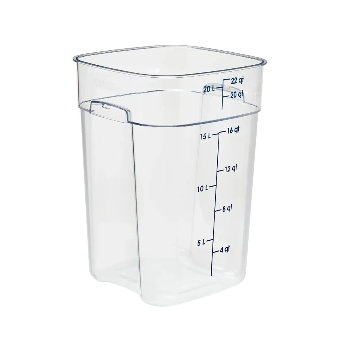 CAMBRO - RECIPIENTE GRADUADO CUADRADO POLICARBONATO 22 LTS