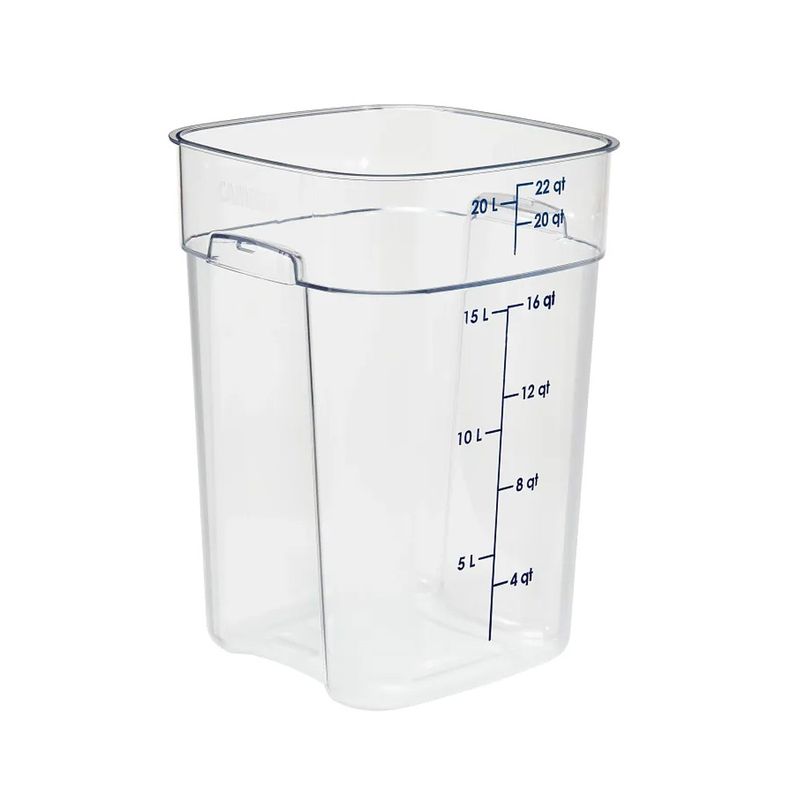 CAMBRO - RECIPIENTE GRADUADO CUADRADO POLICARBONATO 22 LTS