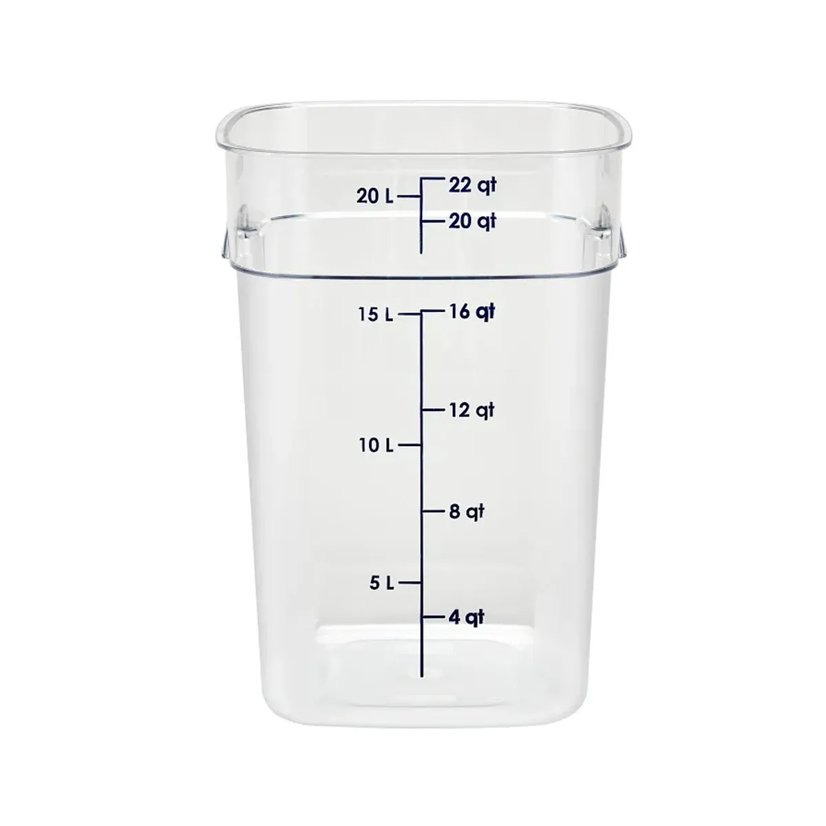 CAMBRO - RECIPIENTE GRADUADO CUADRADO POLICARBONATO 22 LTS