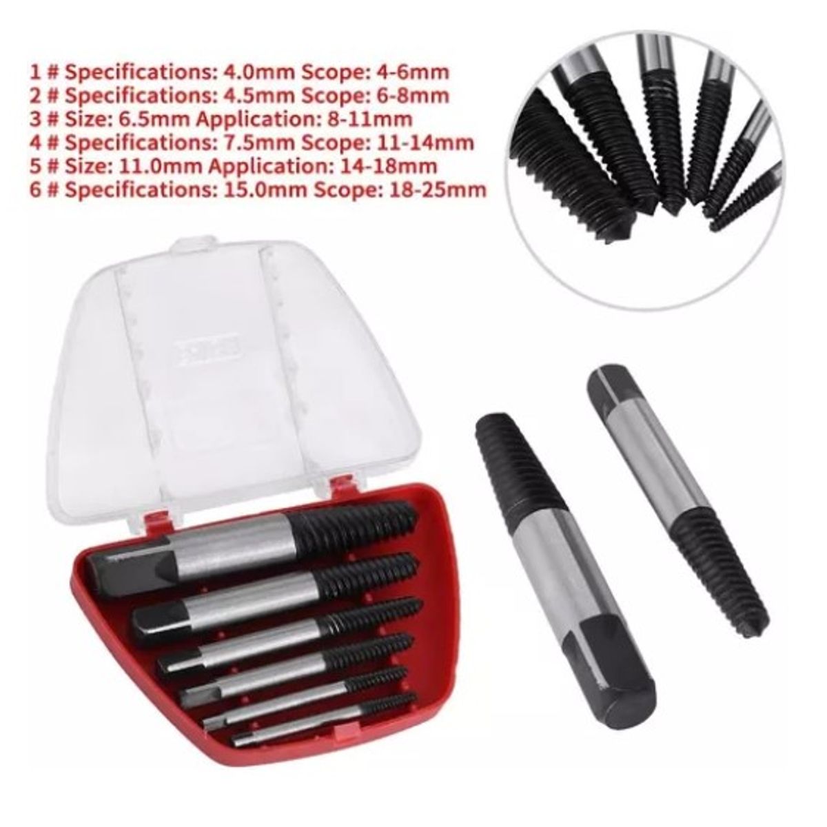 ESHOPANGIE - Juego Set Brocas Extractor De Tornillos Colas Chancho 6pcs