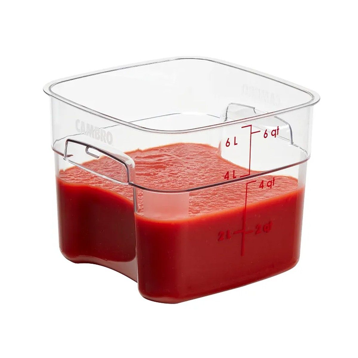 CAMBRO - RECIPIENTE GRADUADO CUADRADO POLICARBONATO 6 LTS