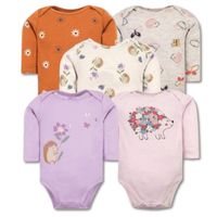 Pack 5 Bodys Bebé Niña Manga Larga 100% Algodón Magic Porcupine