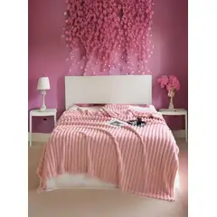 GENERICO - FRAZADA EXTRA SUAVE ELEGANTE PLAZA Y MEDIA Rosa