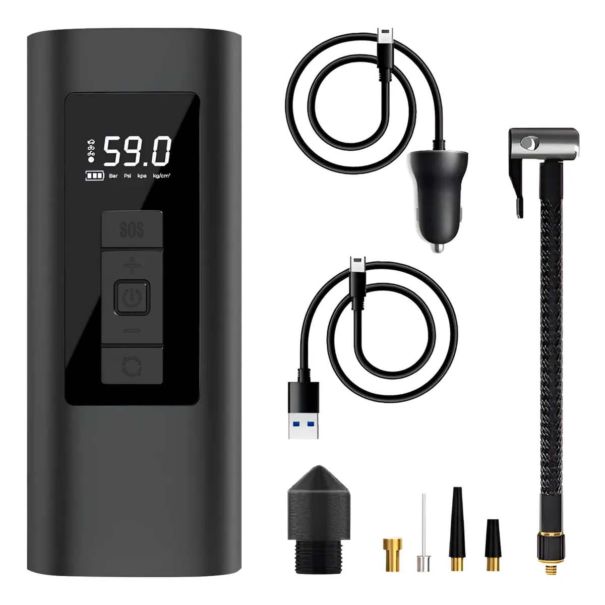 HOMECLAF - Compresor de aire portátil a batería inflador neumáticos