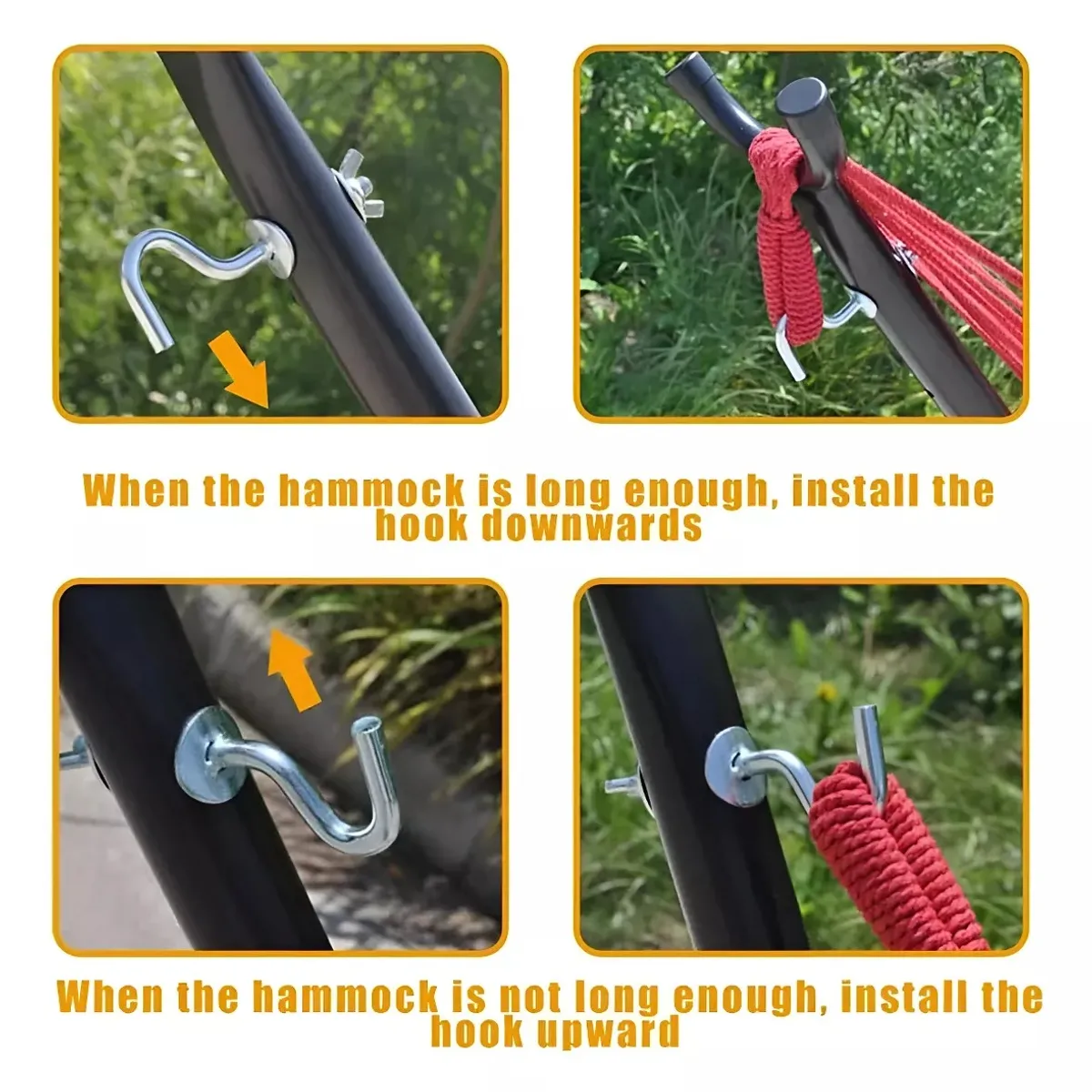 MUNDO MAGIA - Hamaca Doble Con Base Soporte De Acero Y Estuche Portatil