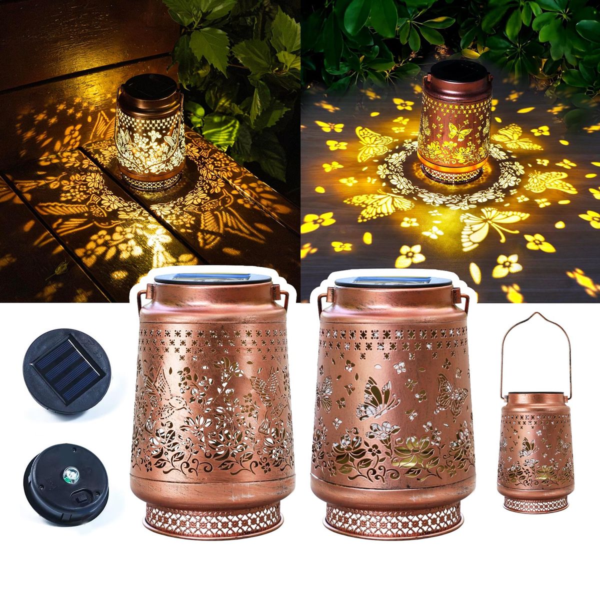 GENERICO - Farol Solar -Metal Diseño Surtido- Cilindro Colgante 18x10cm 746