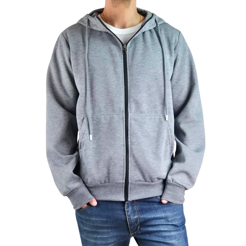 MPROPIA - Poleron Frisado Interior Polar Hombre Invierno Cierre Gorro 222