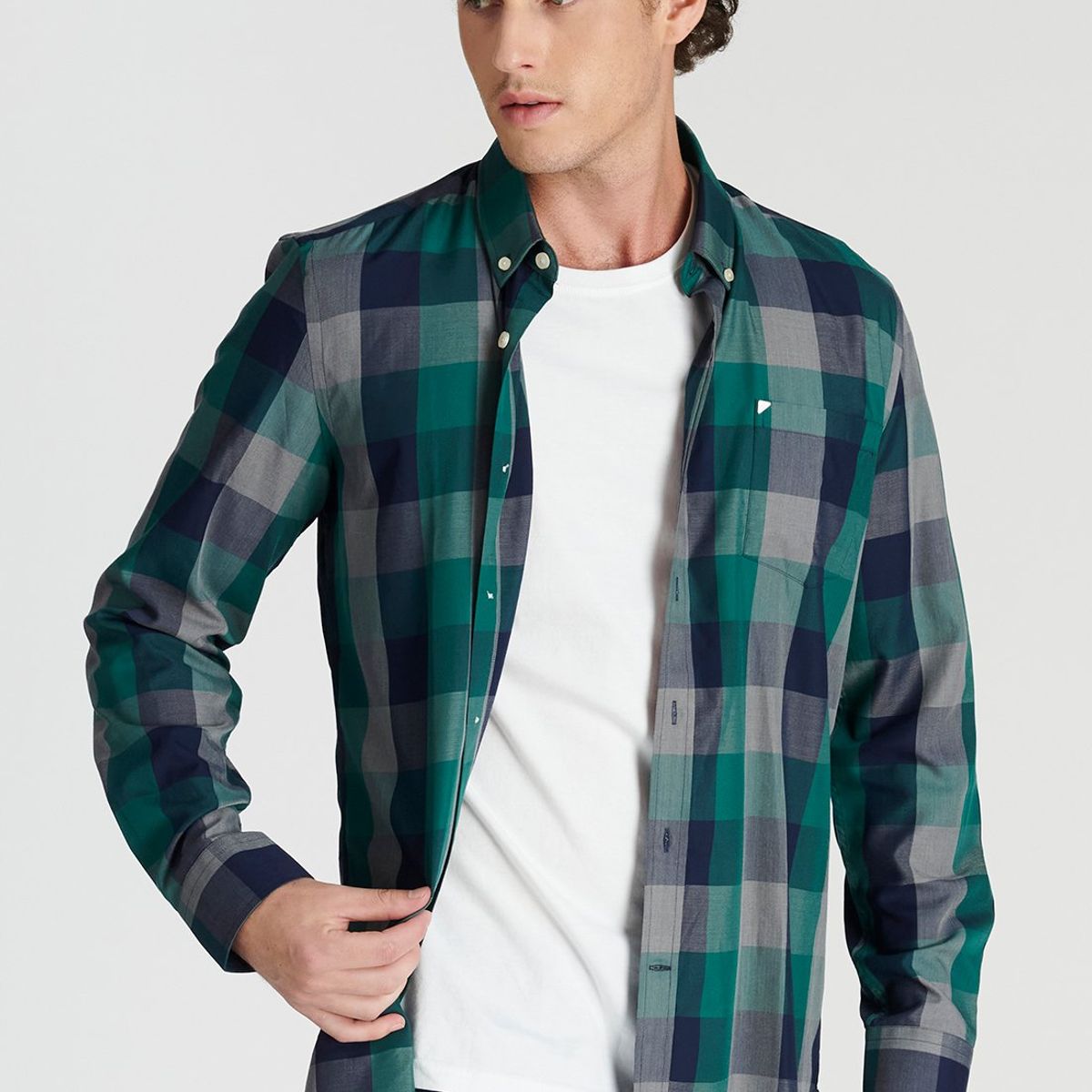 NEW MAN - Camisa Teddy Avant-Garde Azul Newman