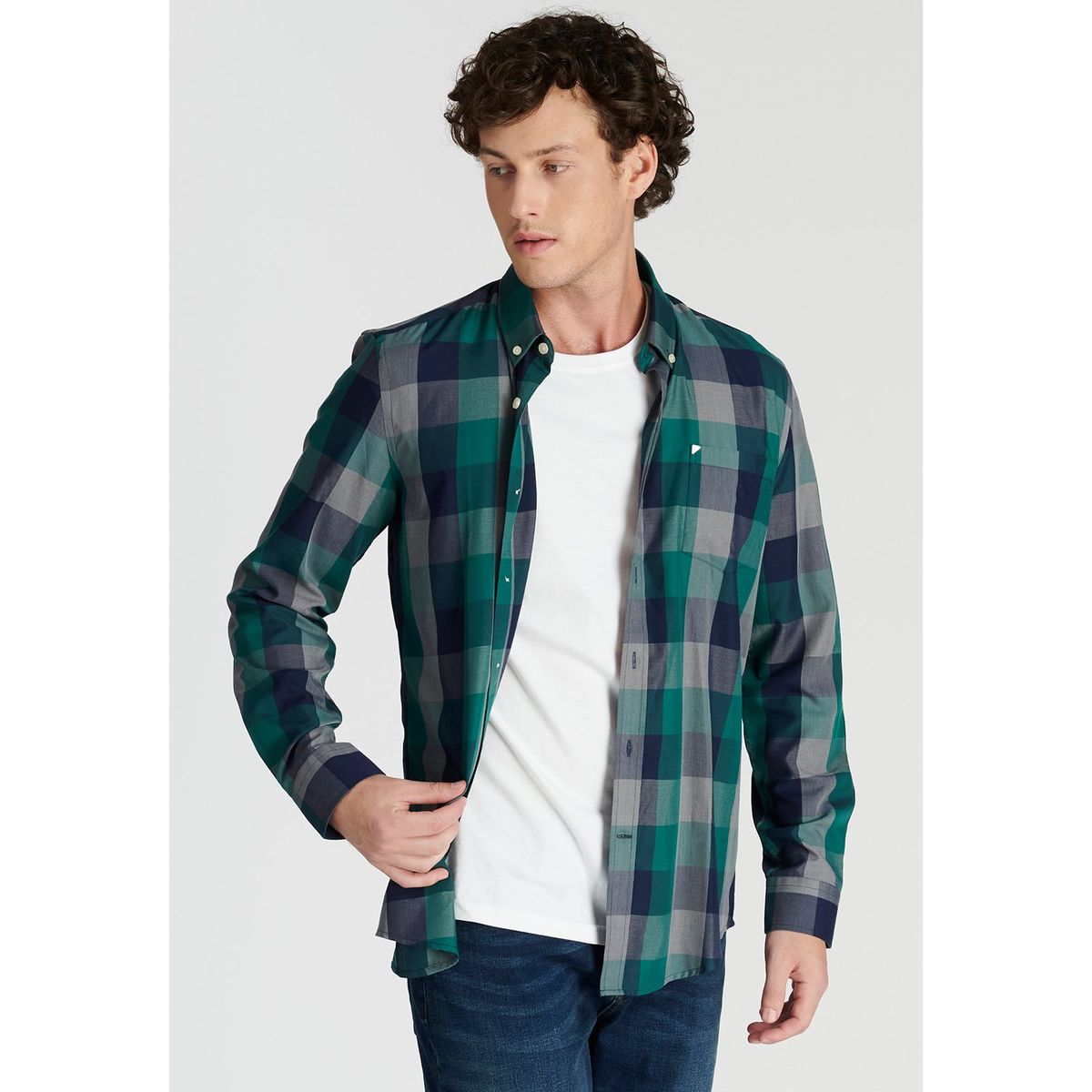 NEW MAN - Camisa Teddy Avant-Garde Azul Newman