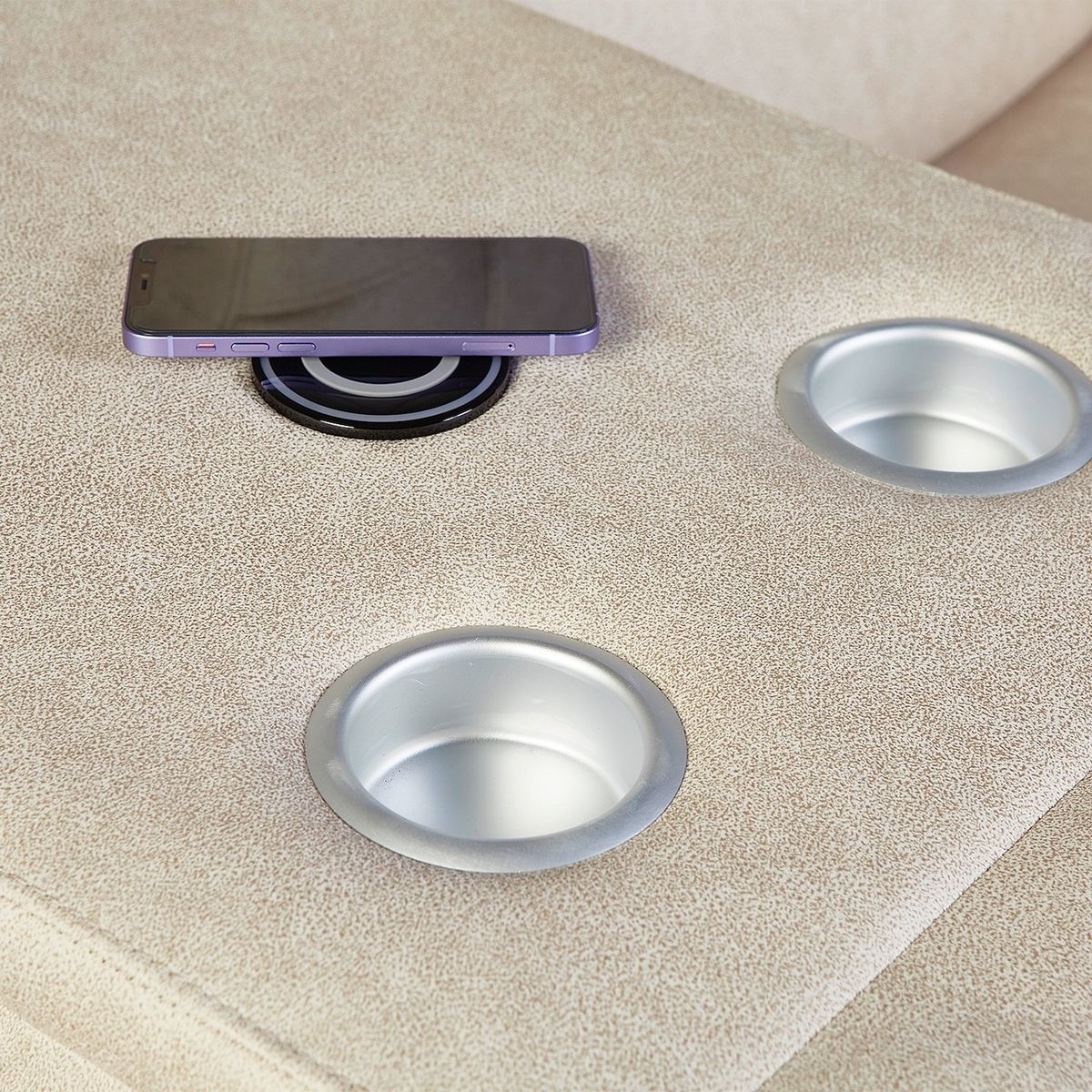 GENERICO - Sofá ODH Reclinable 3 Cuerpos London Cargador Inalámbrico Café Claro