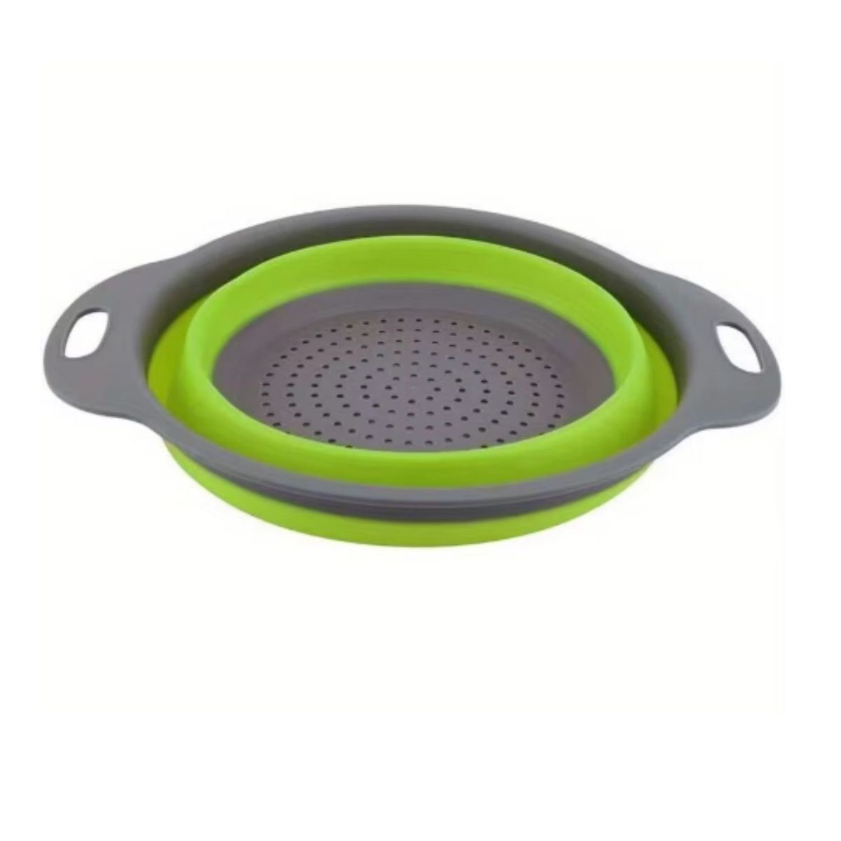 GENERICO - Colador Plegable Circular Verde 30cm Ideal Cocina Utensilio