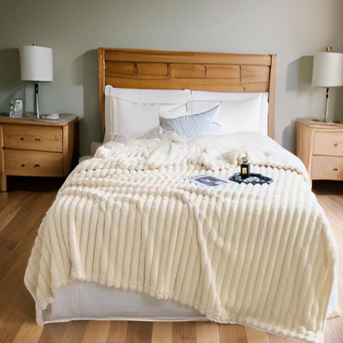 GENERICO - FRAZADA EXTRA SUAVE ELEGANTE PLAZA Y MEDIA Beige