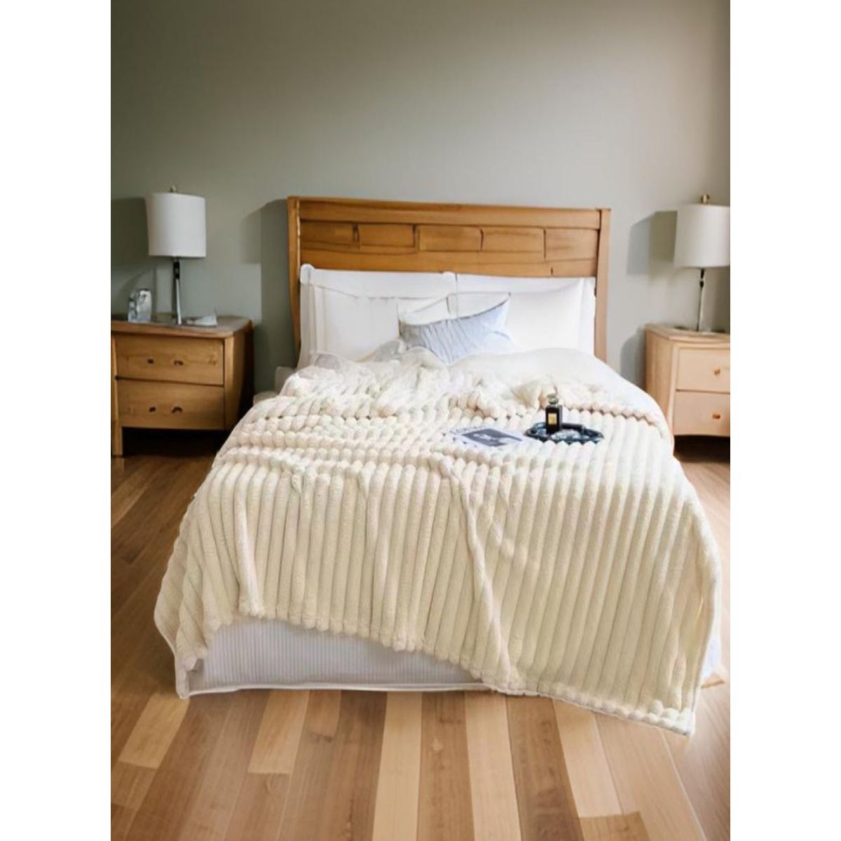 GENERICO - FRAZADA EXTRA SUAVE ELEGANTE PLAZA Y MEDIA Beige