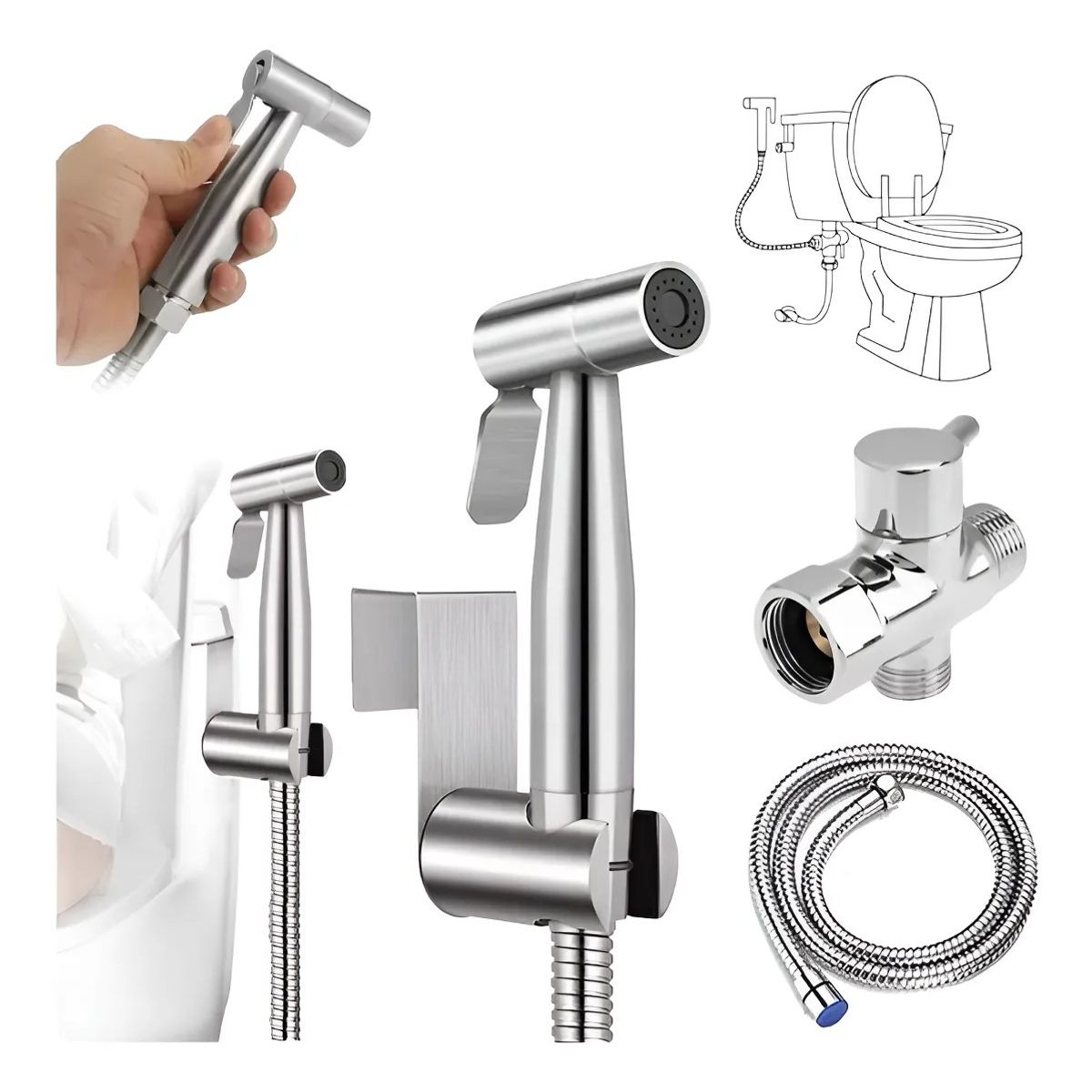 MUNDO MAGIA - Ducha Bidet Arabe Acero Inoxidable Wc Inodoro