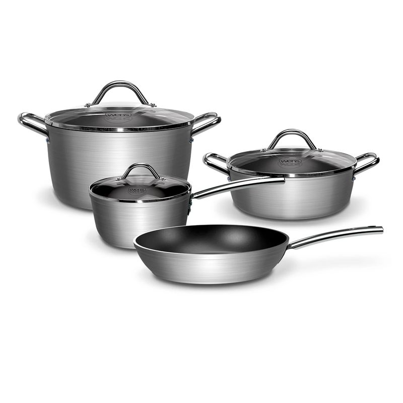 WENS - Batería De Cocina 7 Piezas Aluminio Forjado Hard Anodized