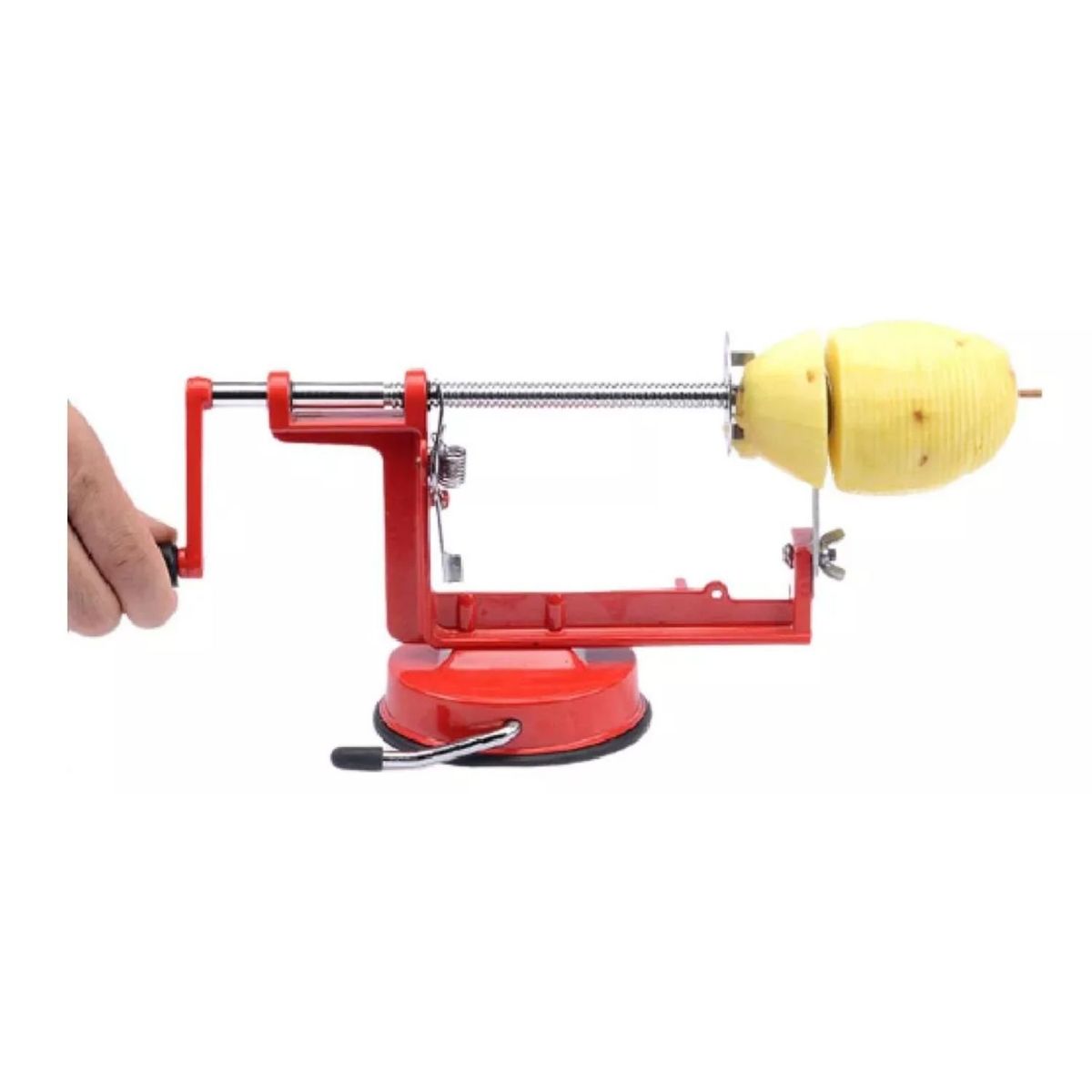 GENERICO - Pelador De Papas En Espiral 22cm Diseño Rojo Ergonomico