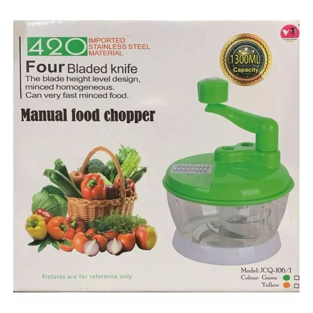 Picador De Verduras Manual Verde 19cm Herramienta Culinaria, marca GENERICO - Foto 2