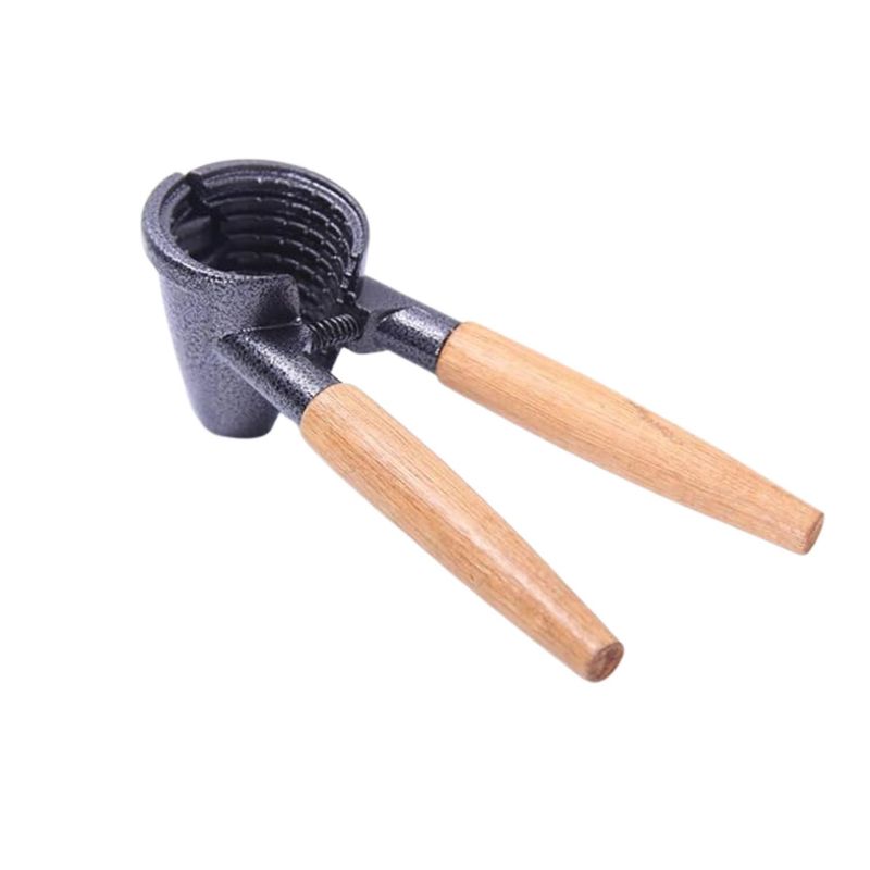GENERICO - Cascanuez Mango Madera 17cm Diseño Elegante Color Negro