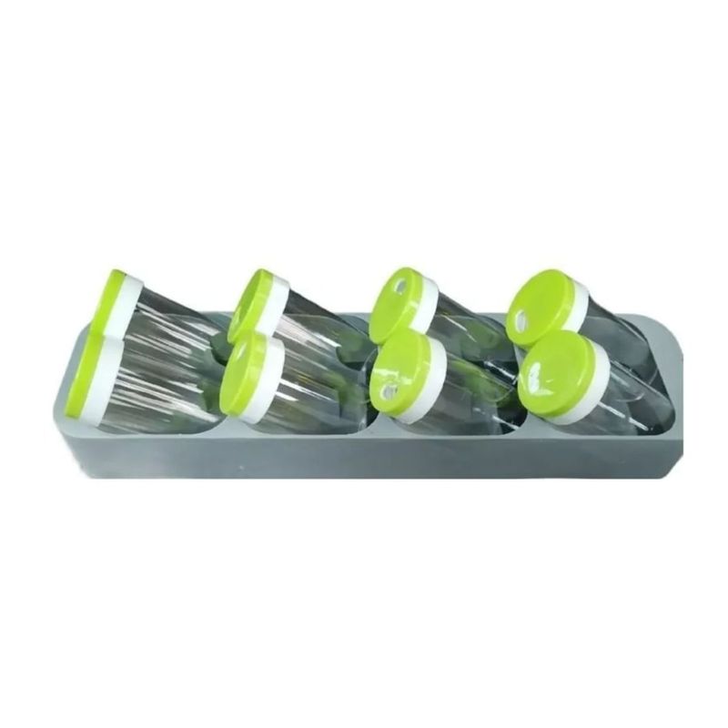 GENERICO - Especiero 8 Frascos Verde 39cm Organizador De Especias