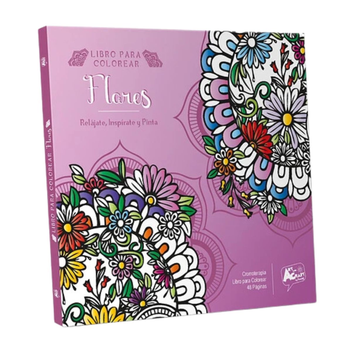 GENERICO - Art and Craft Libro para Colorear Flores Mandalas 48 Páginas