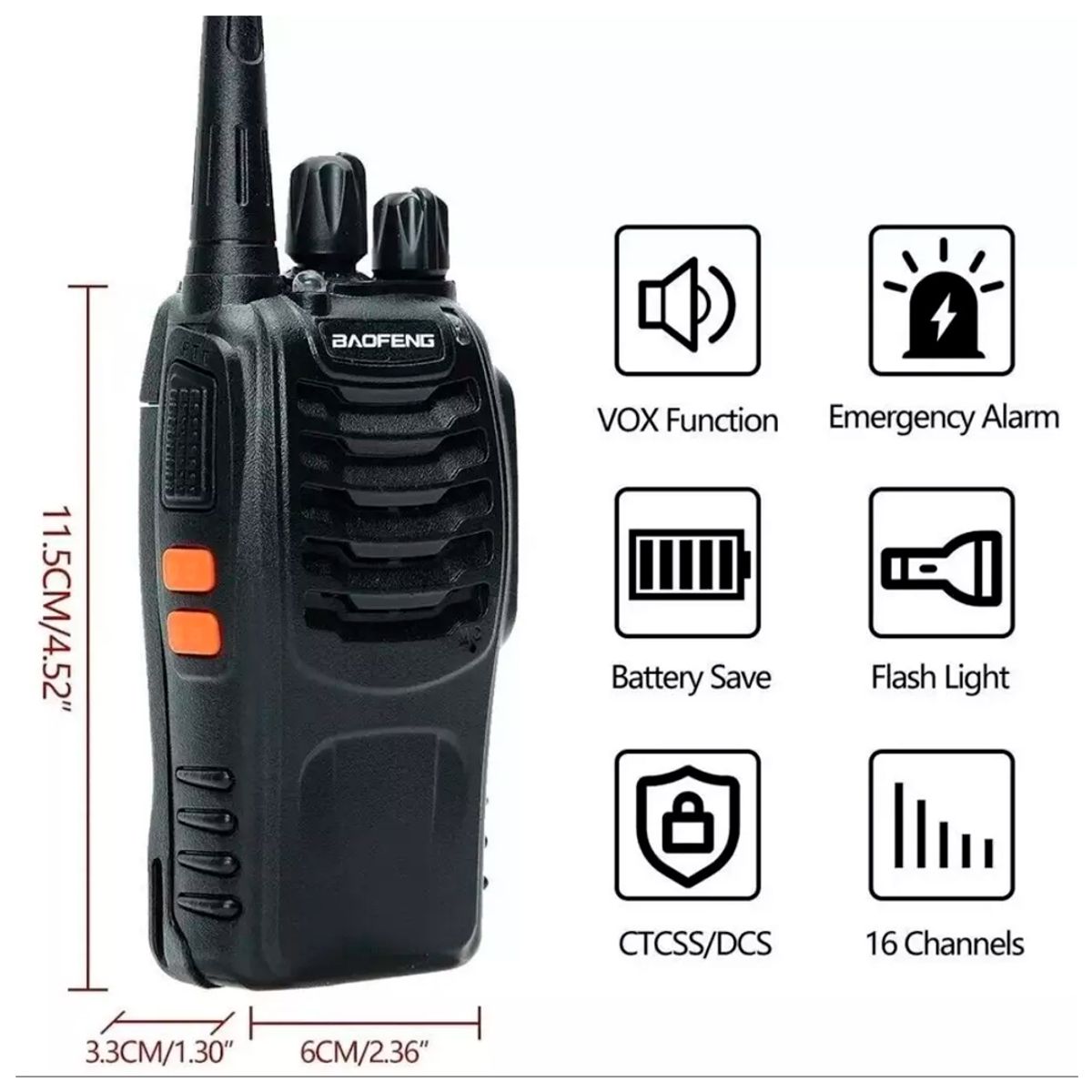 BAOFENG - Pack 10 Radio Transmisor Walkie Talkie  Baofeng