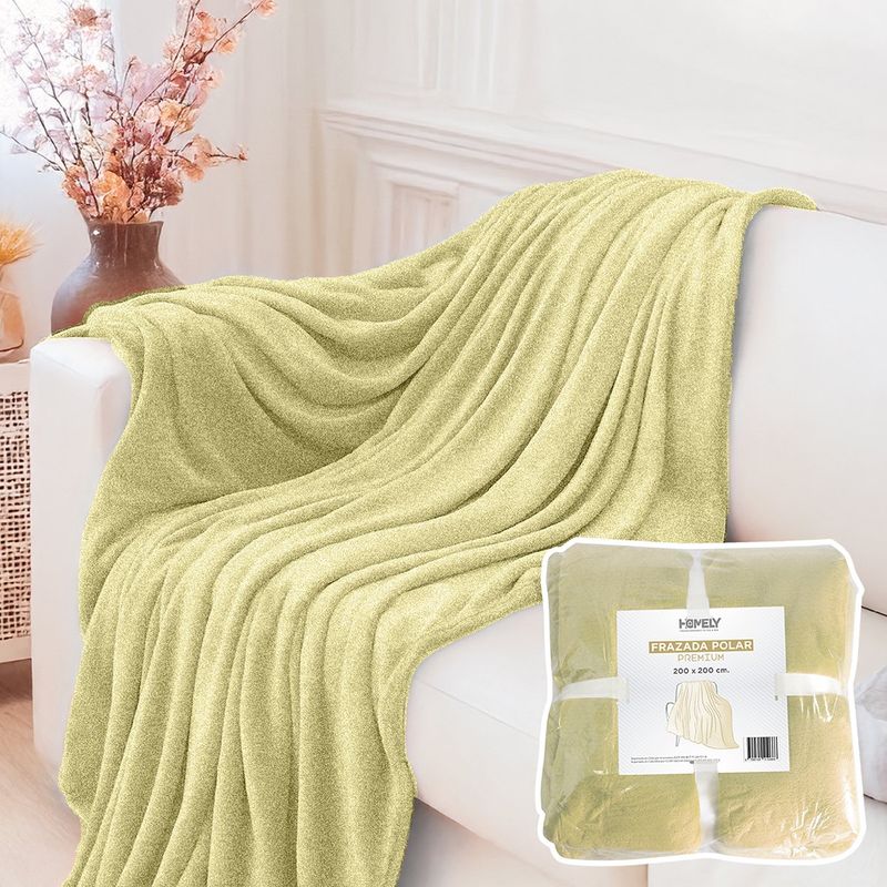 HOMELY - Frazada Polar Termica King Homely Manta 200x200cm Beige