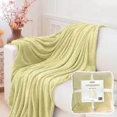 HOMELY - Frazada Polar Termica King Manta 200x200cm Beige