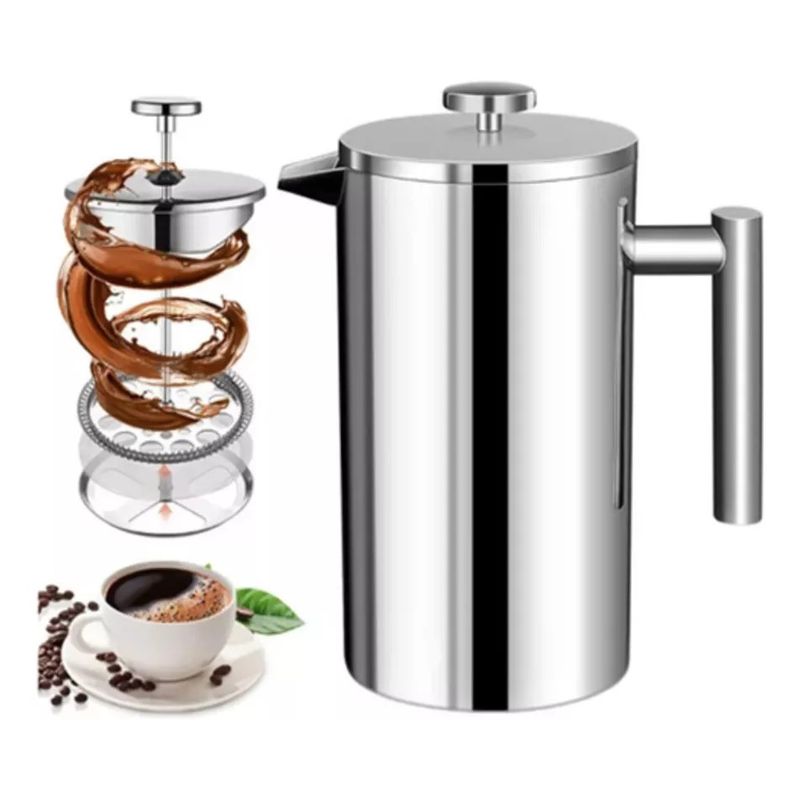 MUNDO MAGIA - Cafetera De Prensa Francesa De Acero Inoxidable, 800 Ml