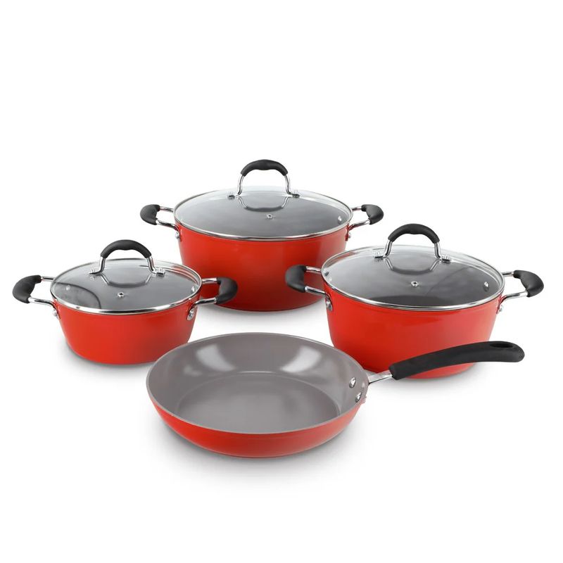BOHLIER - Batería De Cocina 7 Piezas Antiadherente Cerámica Excilon Venus