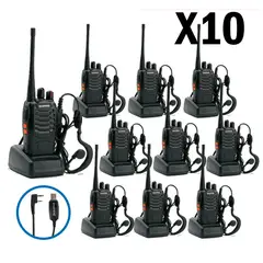 BAOFENG - PACK 10 RADIOS TRANSMISOR WALKIE TALKIE 16 CANALES COLOR NEGRO