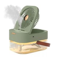 Ventilador Humidificador Aire Frio Usb Control Verde 22cm.