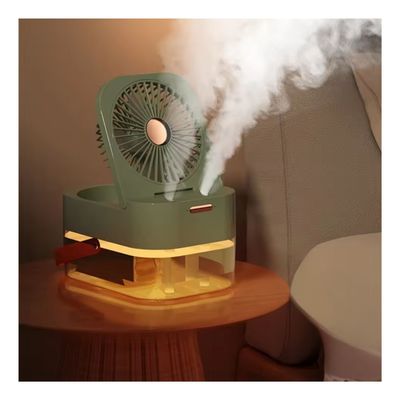 Imagen 2 del producto Ventilador Humidificador Aire Frio Usb Control Verde 22cm.