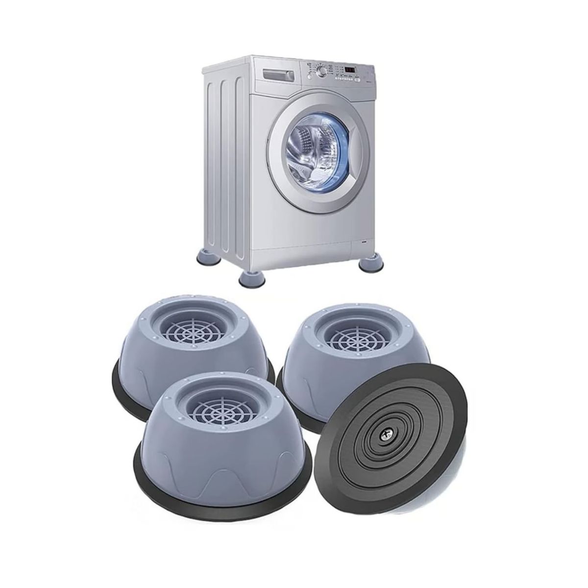 GENERICO - Soporte Vibraciones Lavadora Electrodomésticos 6cm 4 Piezas.