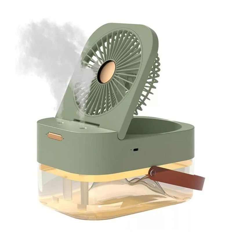GENERICO - Ventilador Humidificador Aire Frio Usb Control Verde 22cm