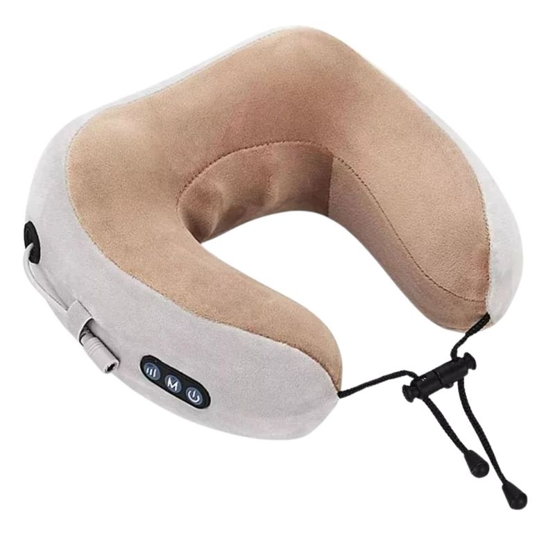 GENERICO - Almohada Masajeadora Beige 22cm Relax Y Confort Ideal