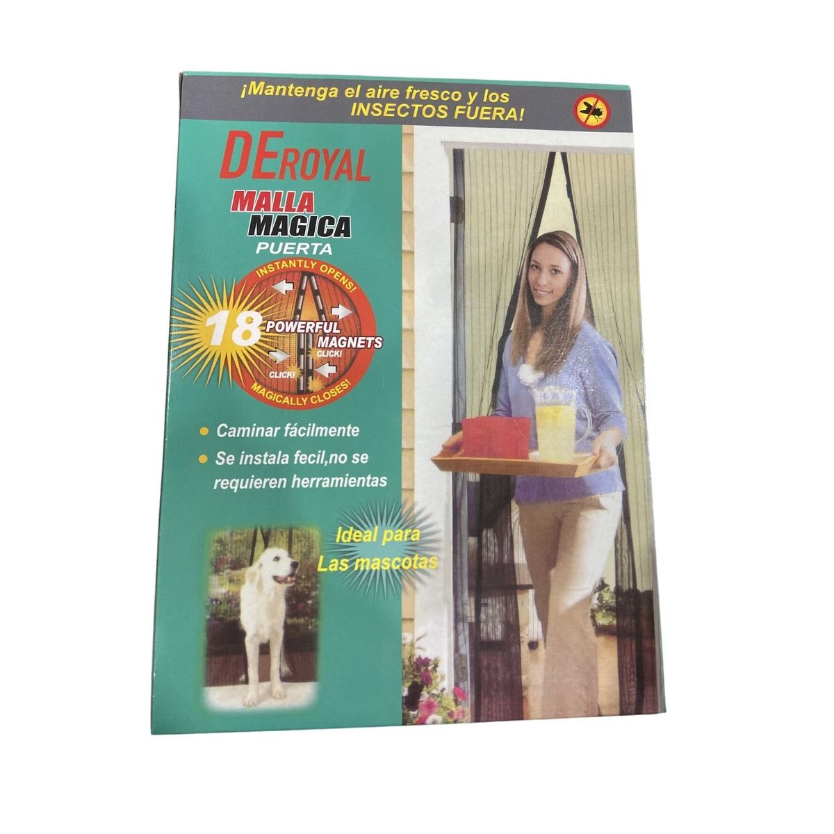 GENERICO - Malla Ventana Magnética Moscas 210cm Blanco Efectiva