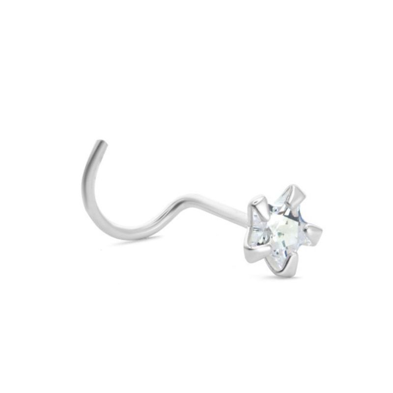 GENERICO - Piercing de Nariz de Plata Estrella de Circón