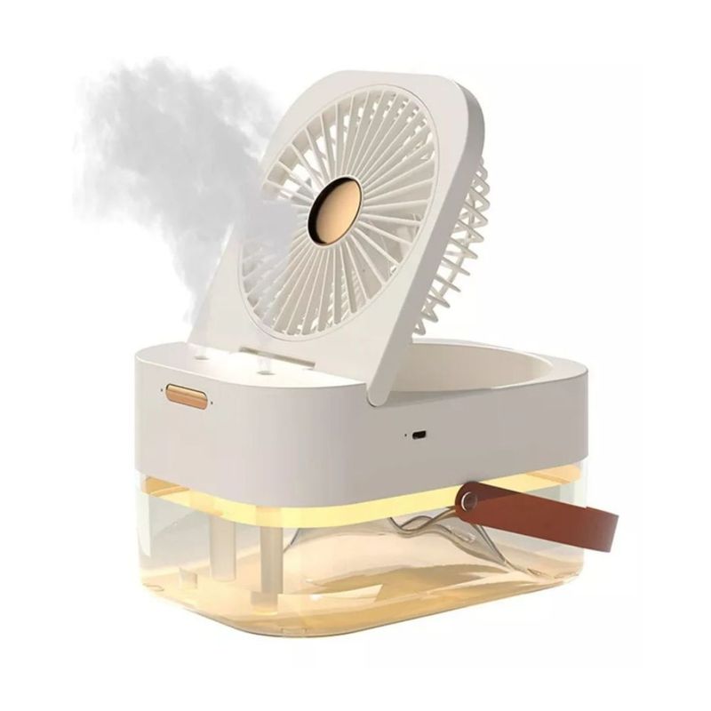 GENERICO - Ventilador Humidificador Aire Frio Usb Control 22cm Blanco