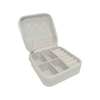 Estuche Organizador Joyas Cuadrado 10cm Joyero Blanco Aros