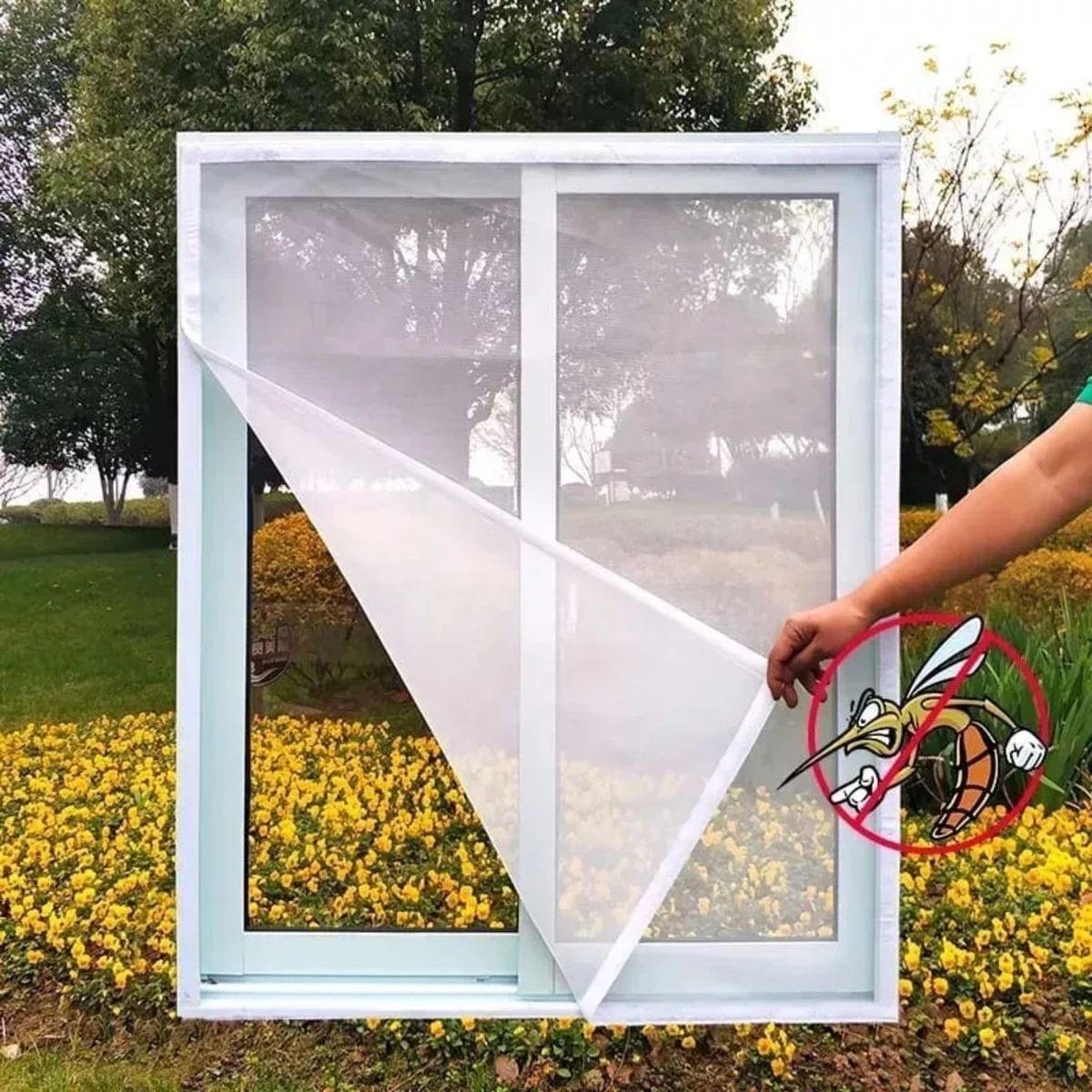 GENERICO - Malla Puerta Magnética Moscas 210cm Blanco