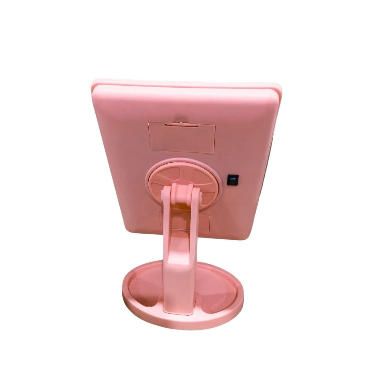 GENERICO - Espejo Pedestal Luces 16 Led A Pila 16cm Diseño Rosa.