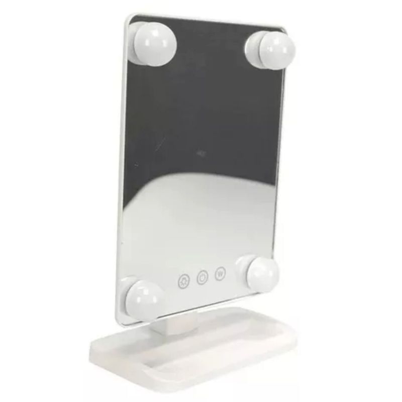 GENERICO - Espejo Plegable 360 18cm 4 Leds Cosmetic Mirror Maquillaje.