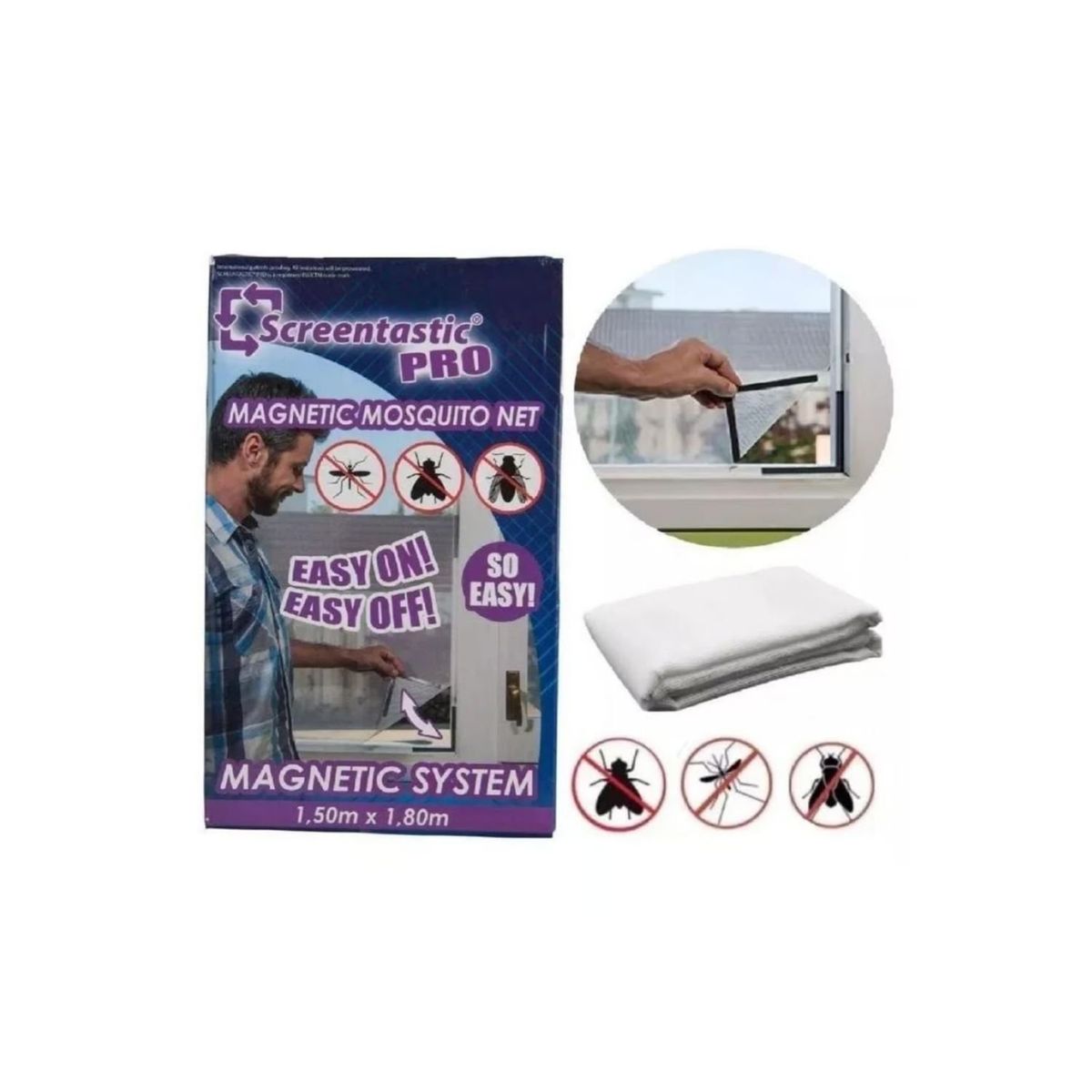 GENERICO - Malla Antimosquito 180cm Blanco 150cm Protección Efectiva.