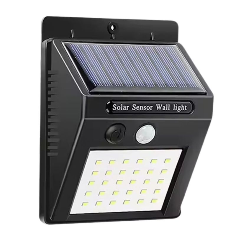 GENERICO - Luz Solar Led De Pared 30 Leds 12cm Negra