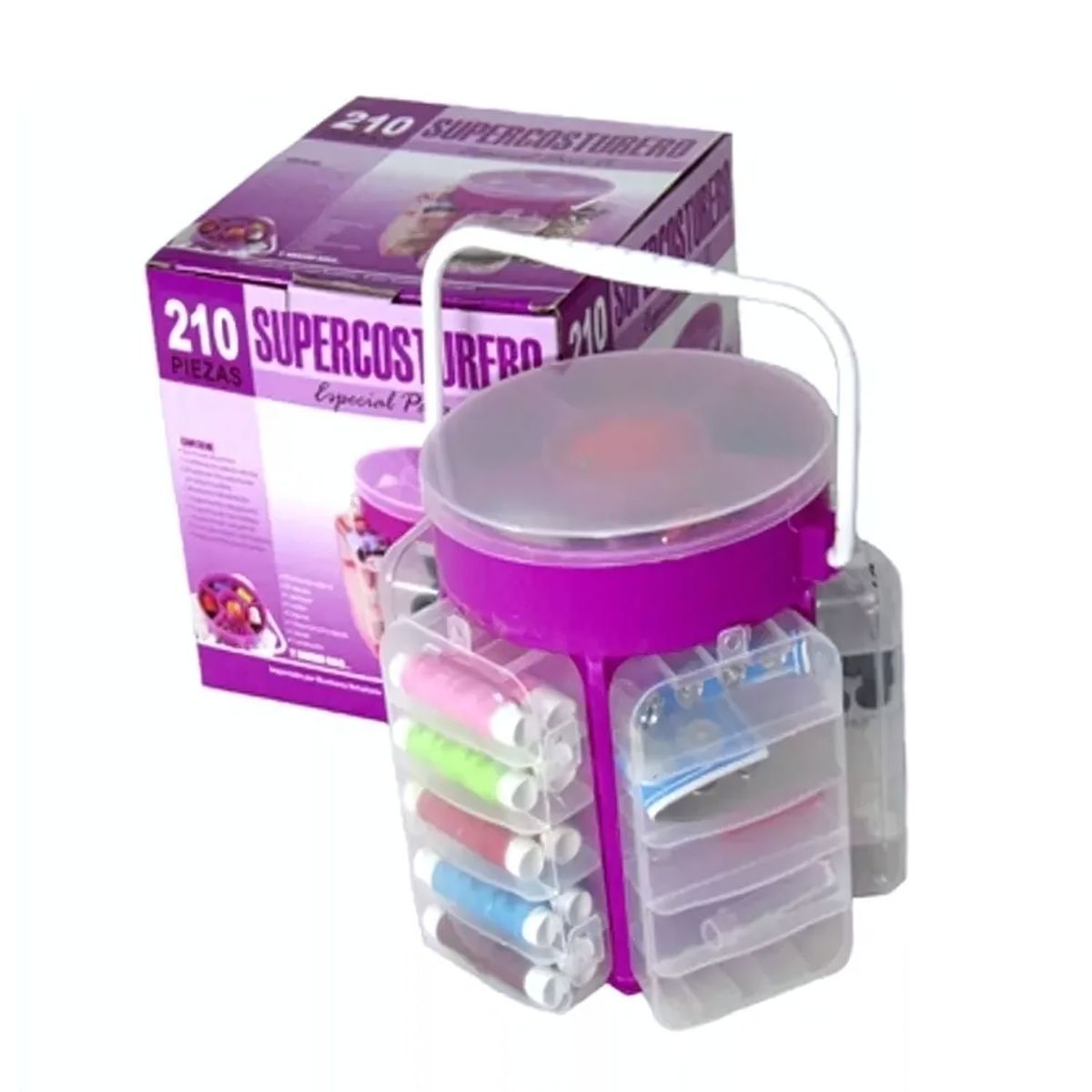 GENERICO - Costurero Organizador Set Costura 210 Piezas 18cm Resistente
