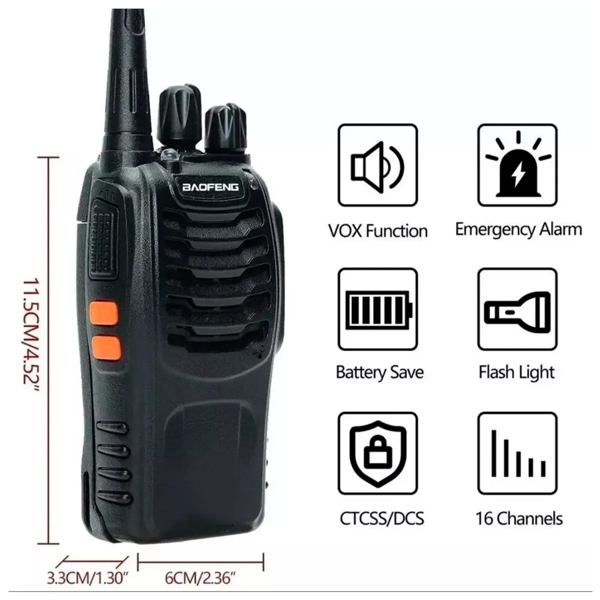 BAOFENG - Par de Radios Transmisores Walkie Talkie  Baofeng 1 PAR
